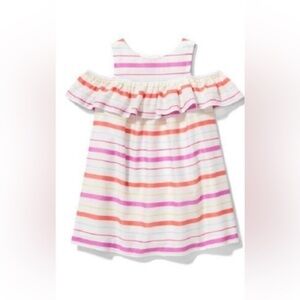 Janie &‎ Jack California Garden Stripe Cold Shoulder Dress 6